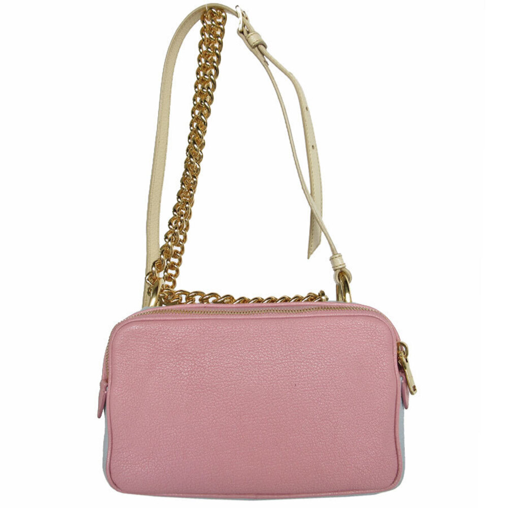 Miu Miu bag leather pink yellow blue shoulder gold
